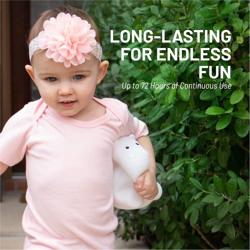 LumiPets Honey the Hippo Silicone Night Light for Kids | Squishy Lamp with Tap & Remote Control | Rechargeable, 9 Color Changing Animal Night Light for Boys & Girls | Portable Nightlight With USB Cord - Image 5